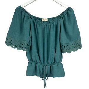 London Rose Peplum Top Blouse Size Medium NWT NEW